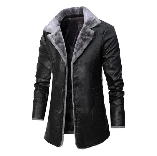 Manteau en  cuir chaud  homme