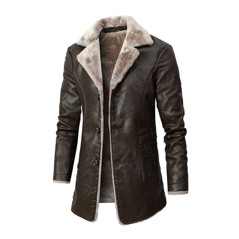 Manteau en  cuir chaud  homme