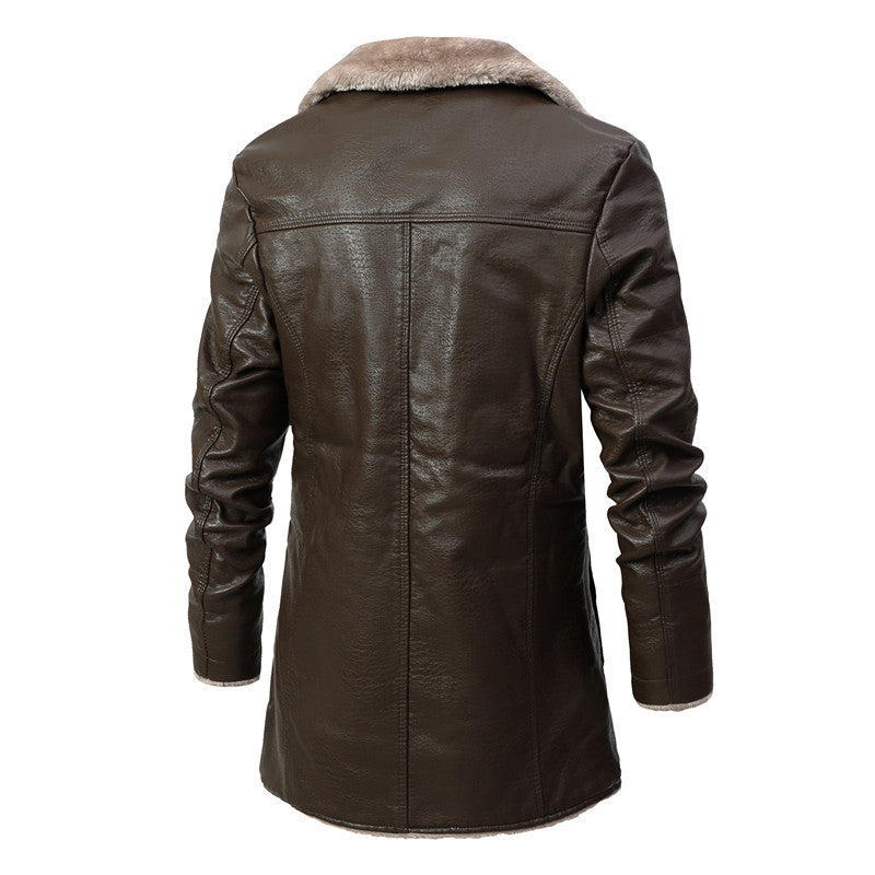 Manteau en  cuir chaud  homme