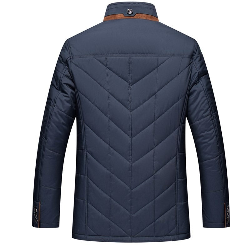 Manteau matelassé épais pour hommes d'âge moyen et d'âge moyen, veste matelassée en coton