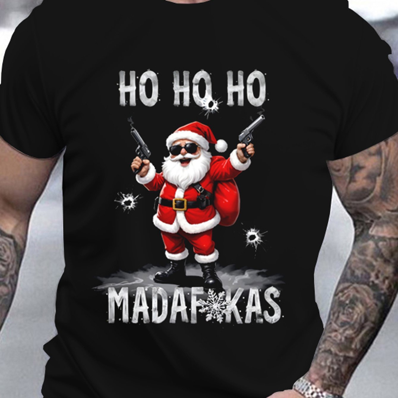 T-shirt Cool Santa Claus imprimé 3D.