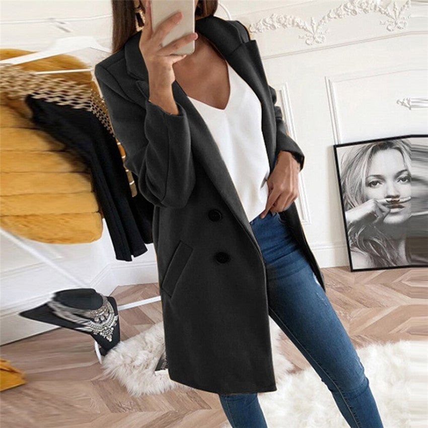 Manteau de laine mi-long